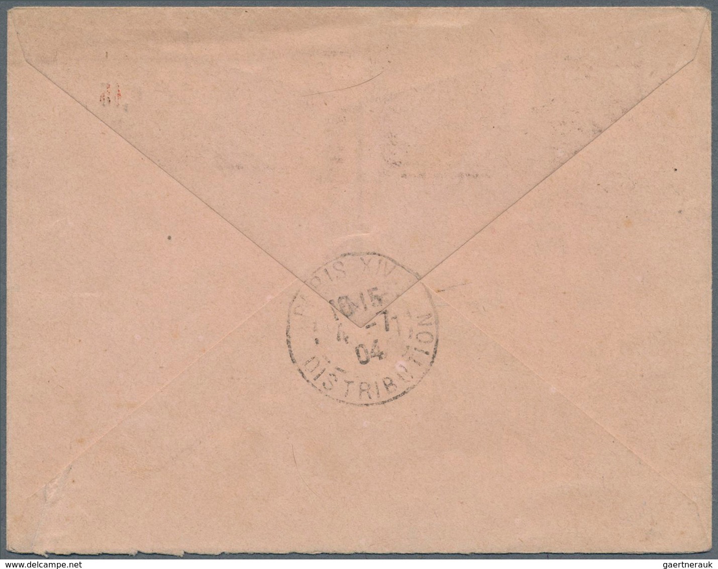 08406 Französisch-Indien: 1903, 0,15 F On 25 C Black/rose Stationery Envelope, Uprated With 0,15 F On 25 C - Briefe U. Dokumente