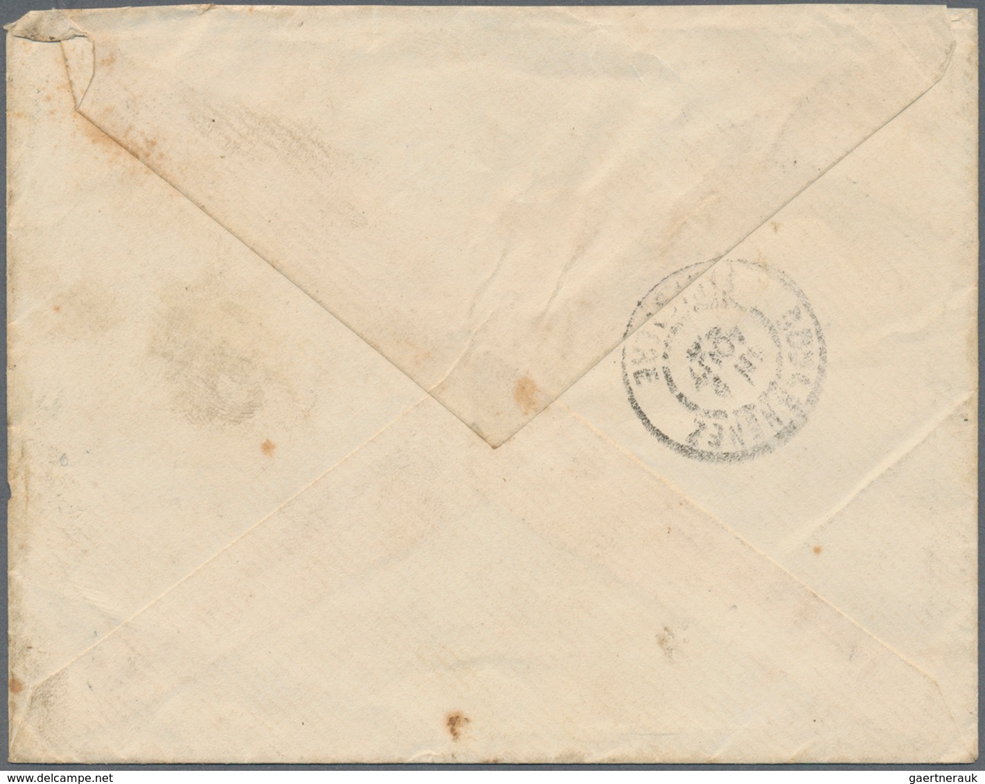 08415 Französisch-Indochina: 1898, Saigon, 15.c Sage On Cover Oblit. By C.d.s. "CORR D.ARM /LIG.N PAQ.FR.N - Lettres & Documents