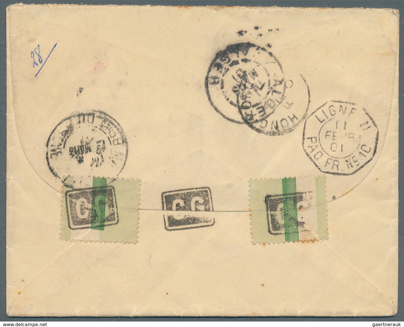 08419 Französisch-Indochina: 1901. Registered Envelope Addressed To Algeria, North Africa Bearing Indo-Chi - Lettres & Documents