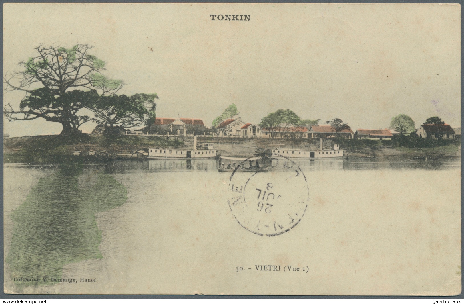 08431 Französisch-Indochina: 1908. Picture Post Card Of `Vietri, Tonkin' Addressed To France Bearing Frenc - Briefe U. Dokumente