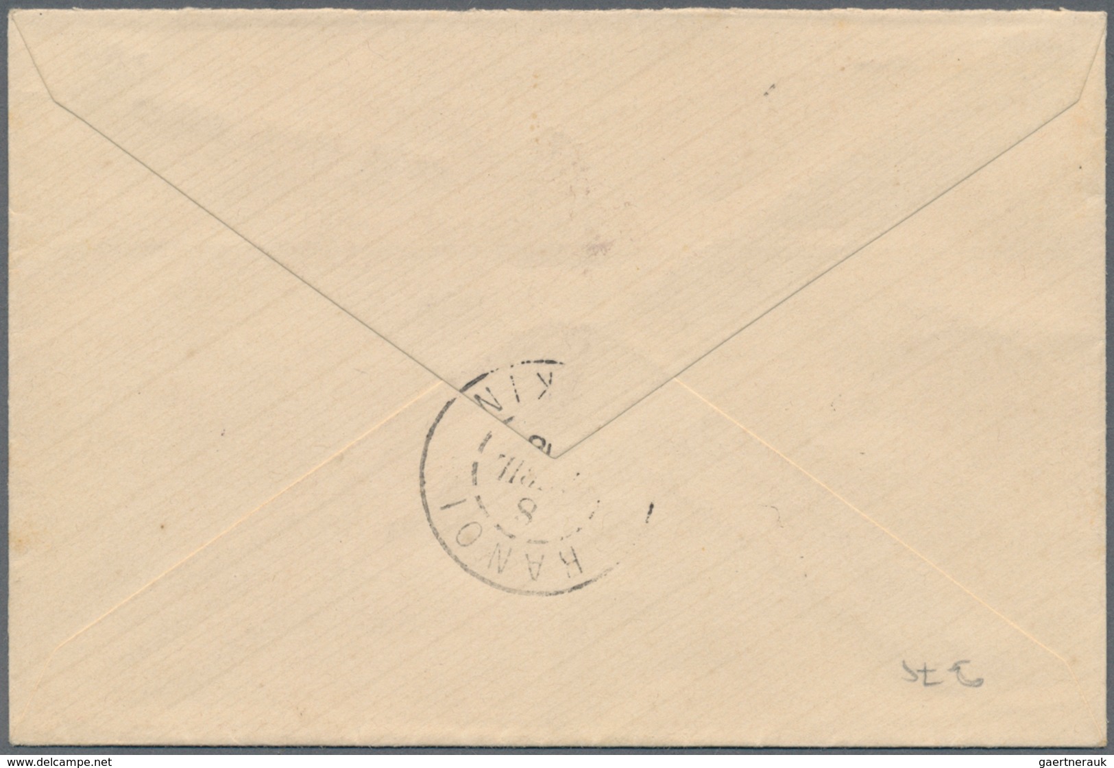 08432 Französisch-Indochina: 1908. Envelope Addressed To Hanoi Bearing Indo-China SG 52, 2c Brown And SG 5 - Lettres & Documents