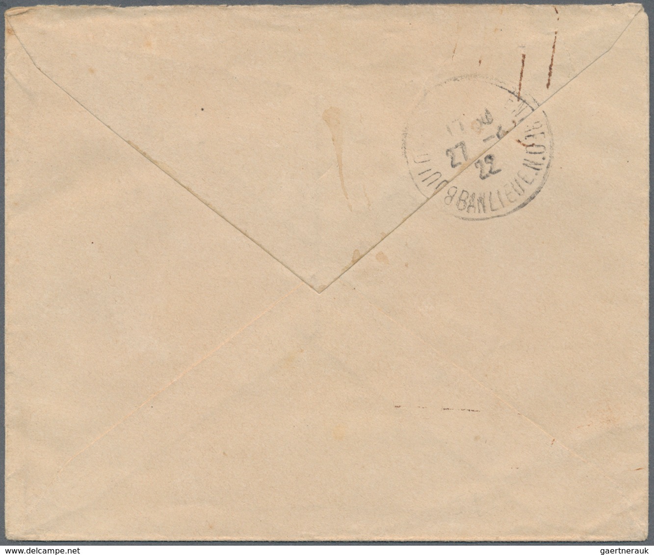 08444 Französisch-Indochina: 1922. Envelope Headed 'Vicariat Apostolique' Addressed To France Cancelled By - Lettres & Documents