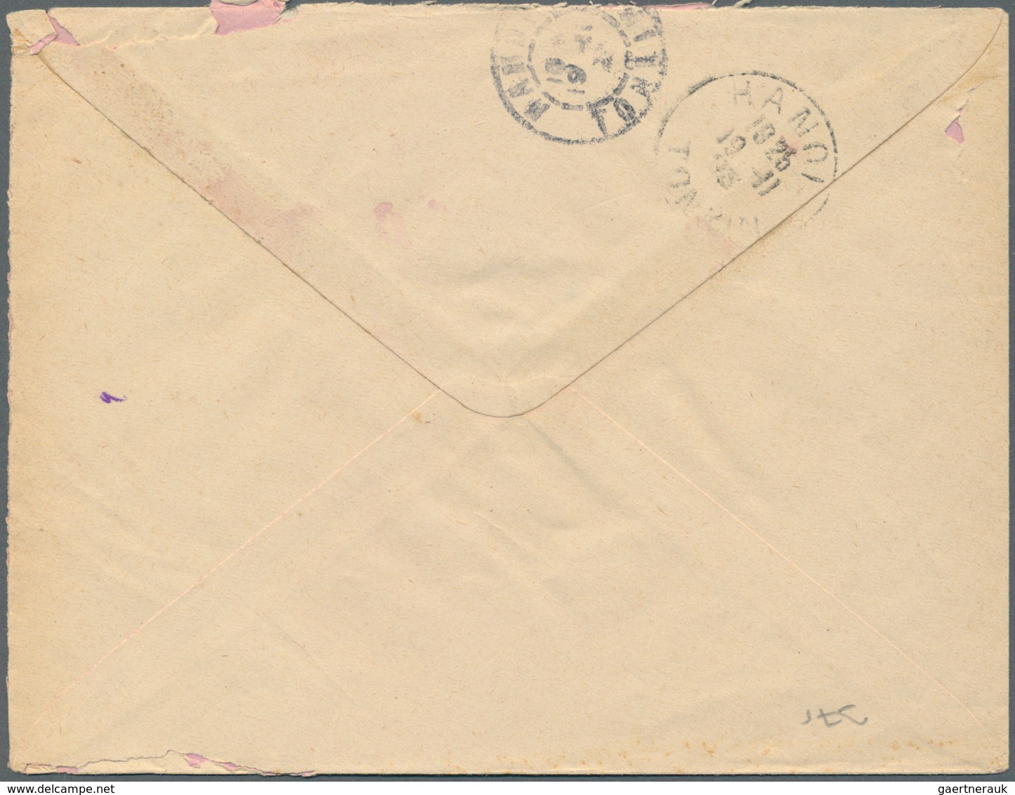 08445 Französisch-Indochina: 1923. Postal Stationery Envelope 4c Orange Addressed To Hanoi Cancelled By 'P - Lettres & Documents