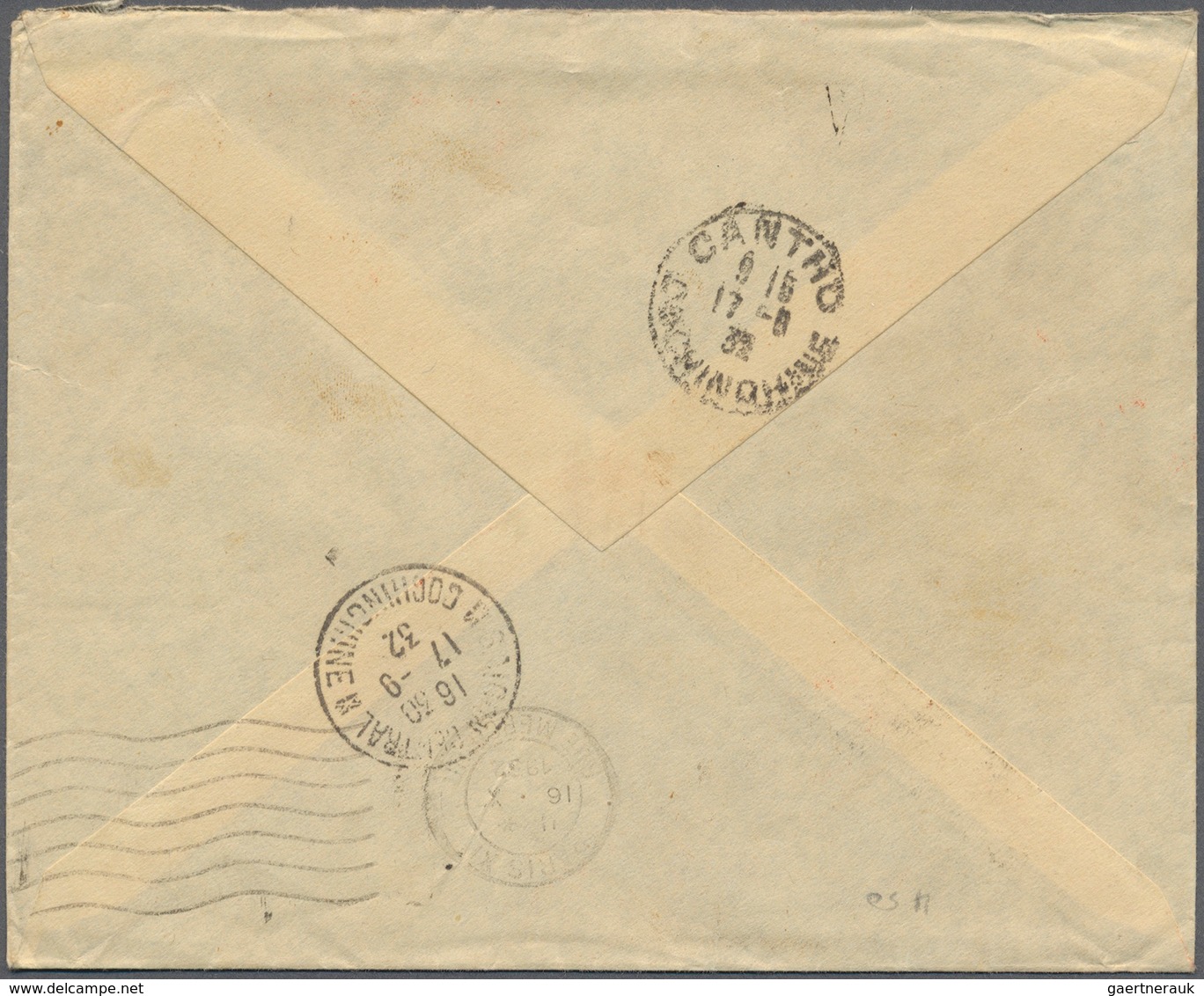 08466 Französisch-Indochina: 1932. Envelope Addressed To Paris Bearing Indo- China SG 147, 8c Olive And SG - Briefe U. Dokumente