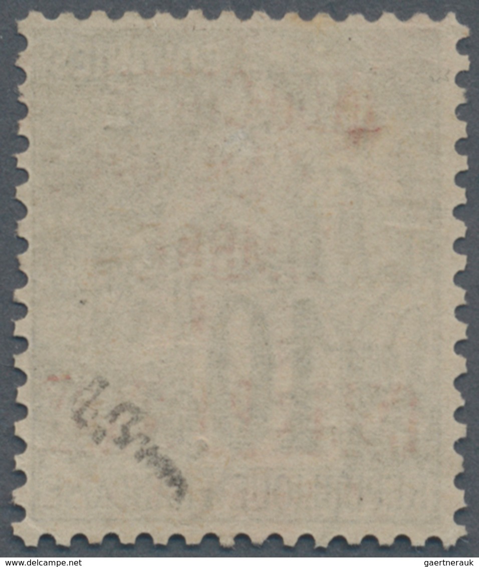 08490 Französisch-Indochina - Paketmarken: 1891, 10c. Black On Lilac Surcharged By Vermillion Handstamp, F - Timbres-taxe