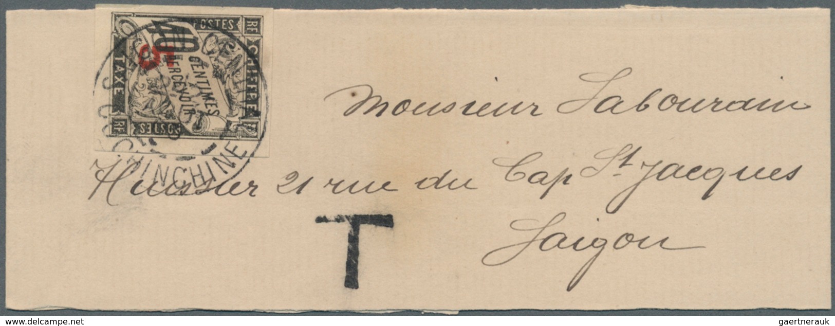 08492 Französisch-Indochina - Portomarken: 1905. News-Band Wrapper Addressed To Saigon Bearing Indo-China - Portomarken