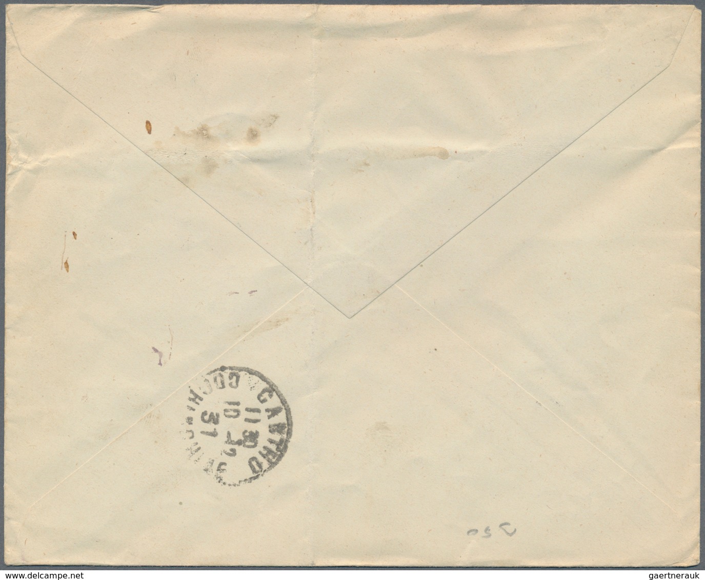 08493 Französisch-Indochina - Portomarken: 1931. Envelope (vertical And Horizontal Fold, Addressed To The - Portomarken