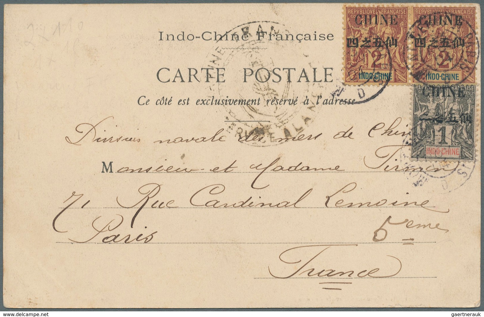 08496 Französisch-Indochina - Postämter In Südchina: 1904. Picture Post Card 'Duck Egg Seller' Addressed T - Sonstige & Ohne Zuordnung