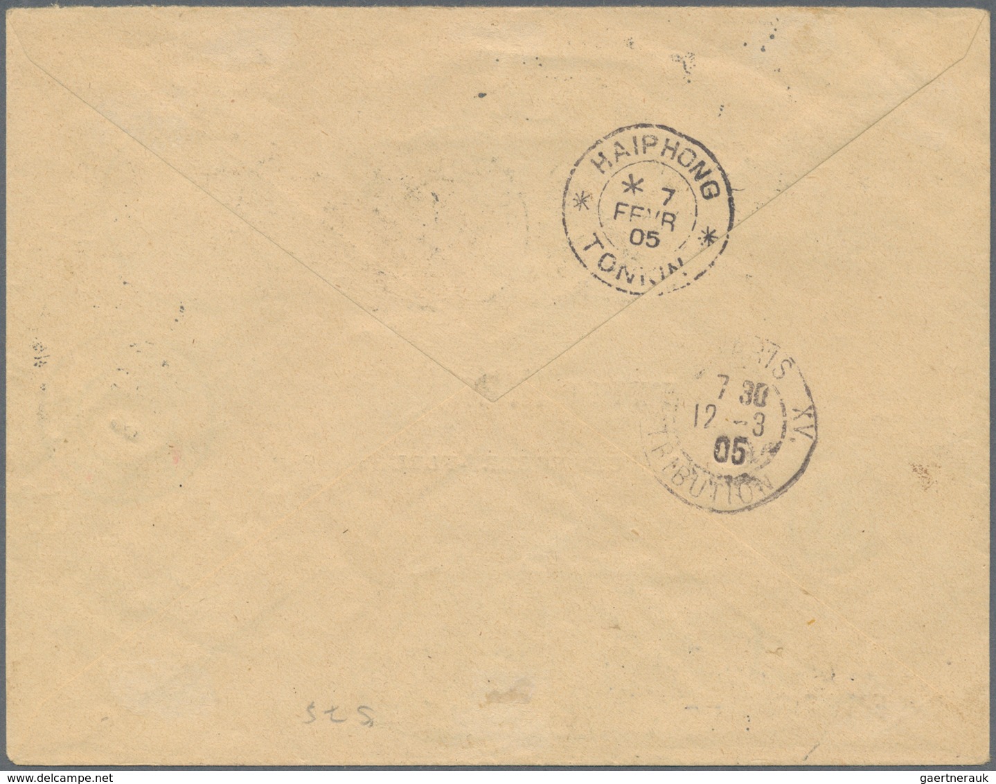 08499 Französisch-Indochina - Postämter In Südchina: Hoi-Hao, 1905. Registered Envelope Addressed To Paris - Autres & Non Classés