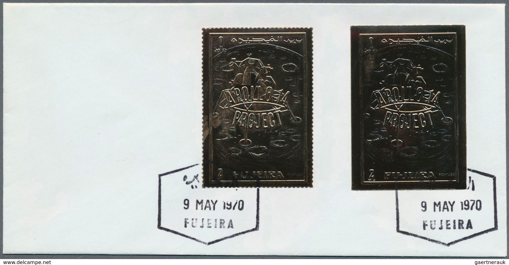 08528 Fudschaira / Fujeira: 1970, GOLD/SILVER ISSUE "Apollo 14 Project", 2r. Silver And 2r. Gold Perf. And - Fujeira