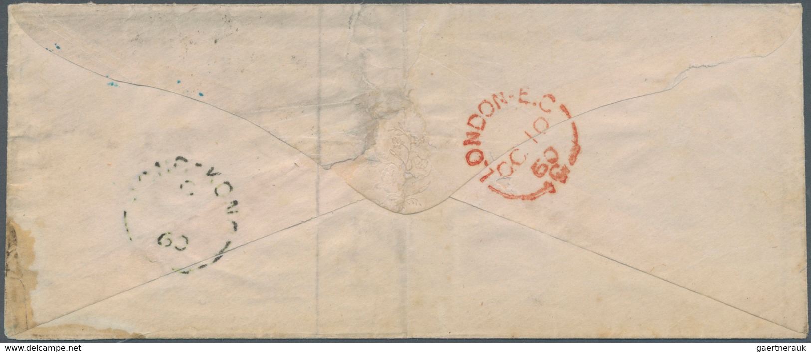 08564 Hongkong: 1860. Envelope Written From London Addressed To 'Rev. C. J. Armistead, "H.M.S. Melville", - Autres & Non Classés