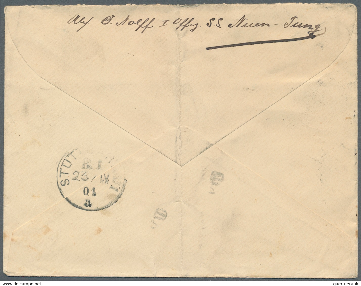 08573 Hongkong: 1891/1900, QV 20 C./10 C. And 10 C. Ultra Tied "HONG KONG F MR 22 01" To Registered Cover - Sonstige & Ohne Zuordnung