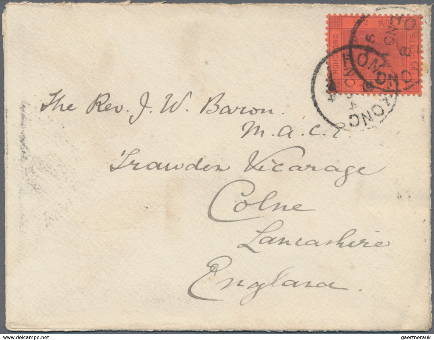 08576 Hongkong: 1894. Envelope Addressed To England Written From H.M.S Edgar At Chefoo Routed Via Hong Kon - Sonstige & Ohne Zuordnung
