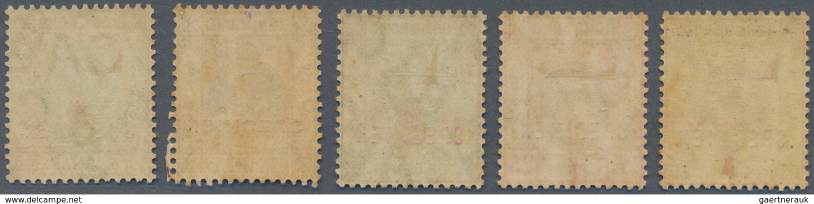 08581 Hongkong: 1912, KGV  12c, 25c, 50c, $3, $5 Ovpt. "SPECIMEN", Mounted Mint (SG For Normal Mint GBP 13 - Autres & Non Classés