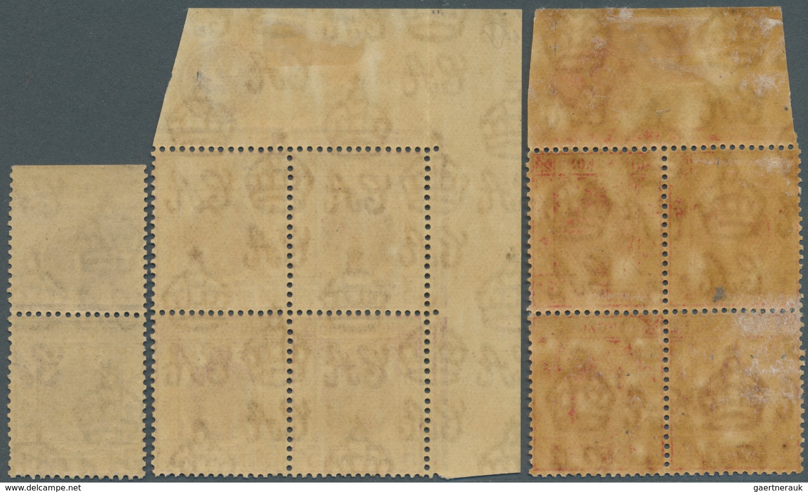 08582 Hongkong: 1921/1937, KGV Definitives With Wmk. Mult Script CA Five Different Stamps Incl. 1c. Brown - Sonstige & Ohne Zuordnung