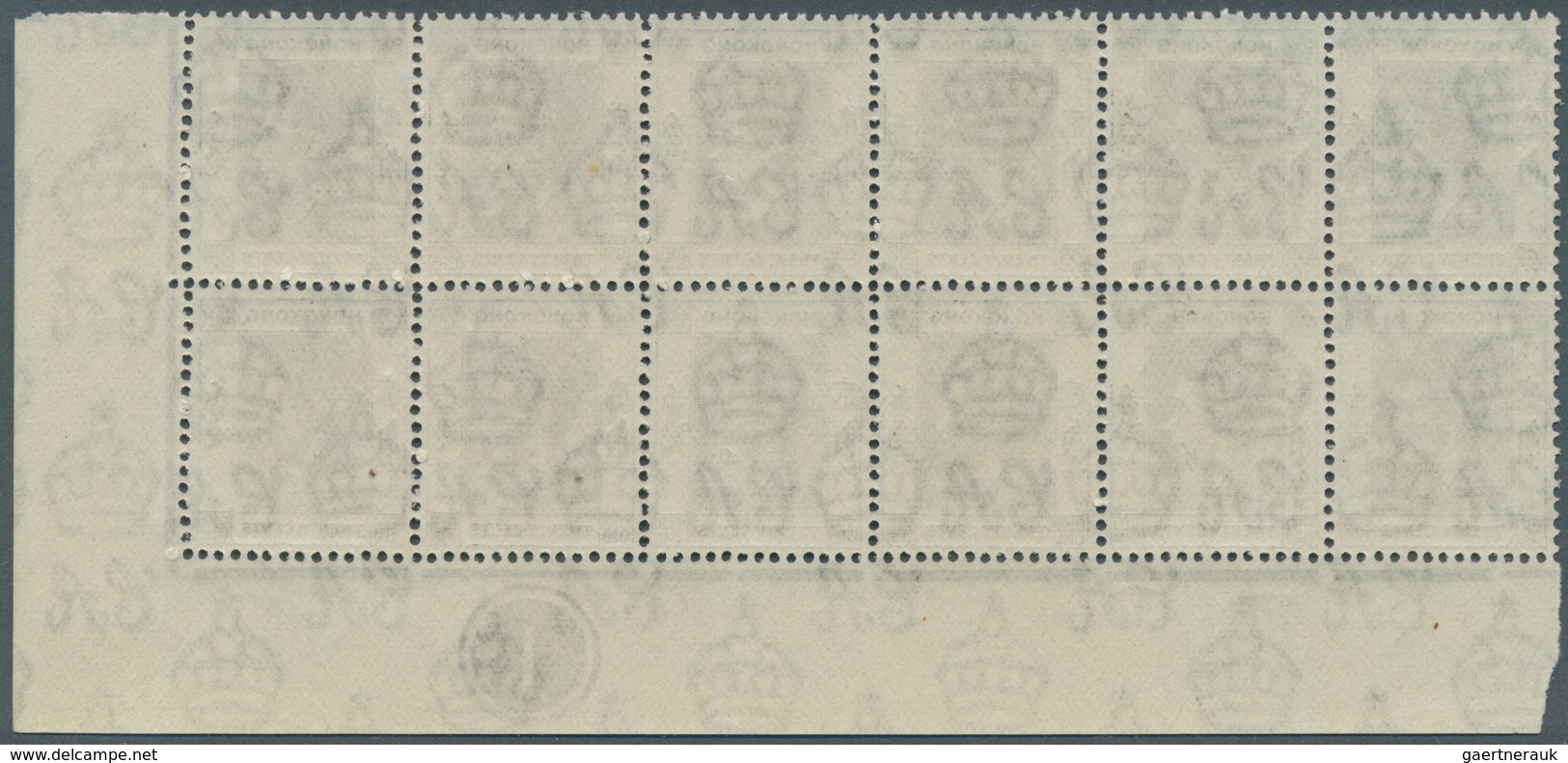 08584 Hongkong: 1938/1948, KGVI definitives 14 different stamps with many in pairs or blocks/4 and larger