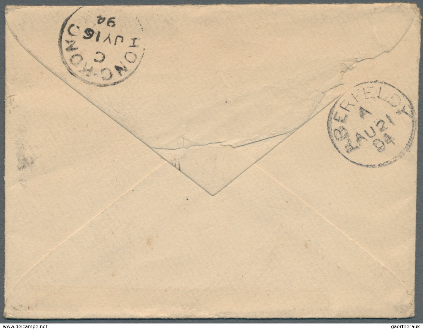 08595 Hongkong - Treaty Ports: Foochow: 1880/83, QV 2 C., 5 C. Tied "FOOCHOWFOO A JY 13 94" To Small Cover - Sonstige & Ohne Zuordnung