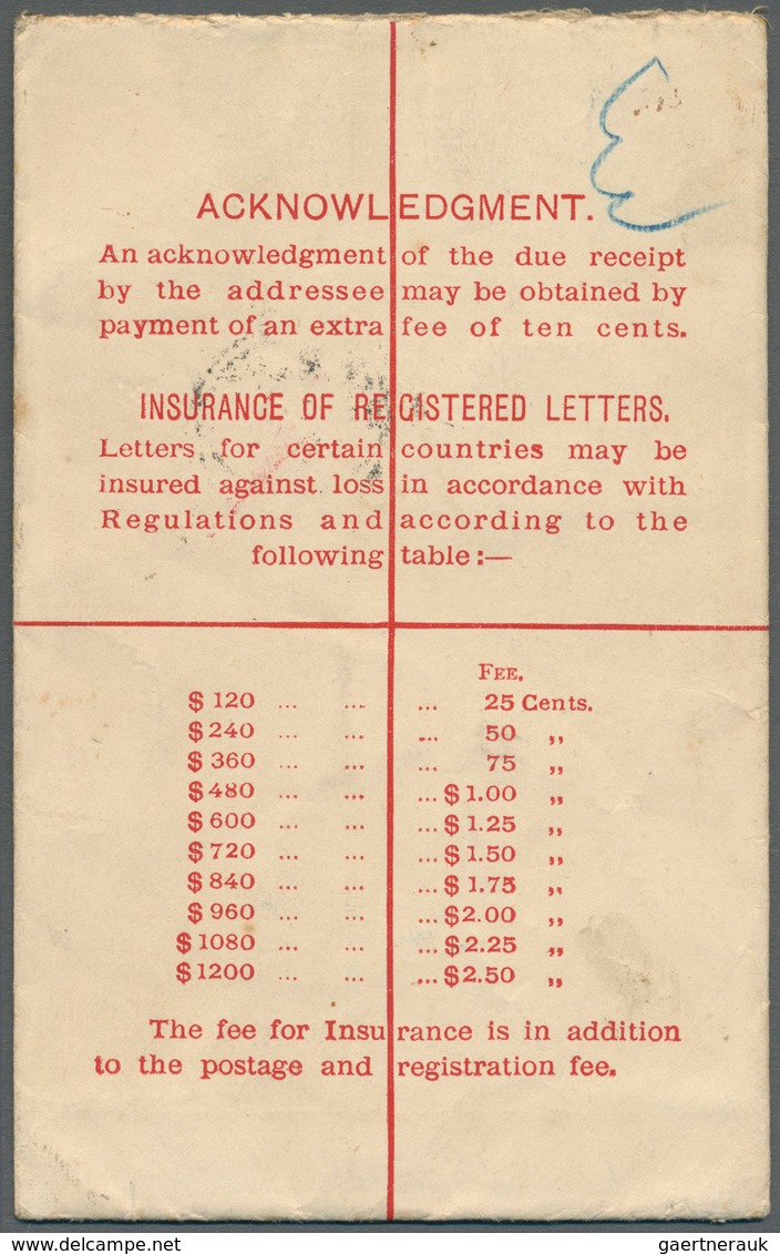 08616 Hongkong - Ganzsachen: 1912, Registration Envelope KEVII 10 C. Uprated KEVII 4 C. Canc. "REGISTERED - Entiers Postaux