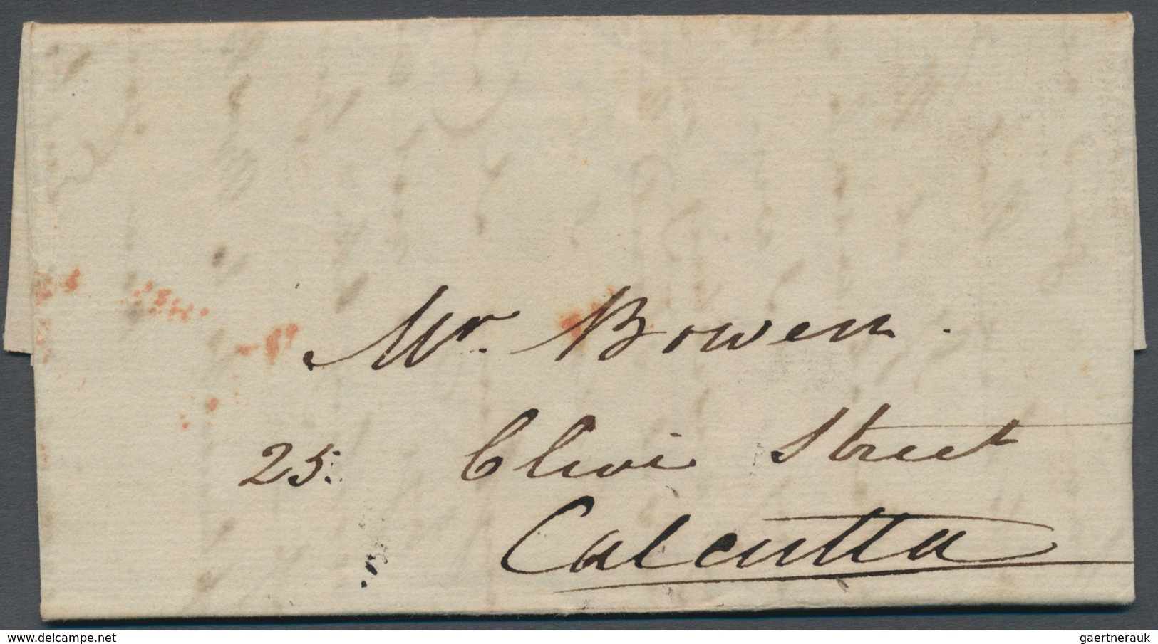 08627 Indien - Vorphilatelie: 1817, Entire Letter From Lucknow To Calcutta, Dated '3rd August 1817', Backs - ...-1852 Préphilatélie