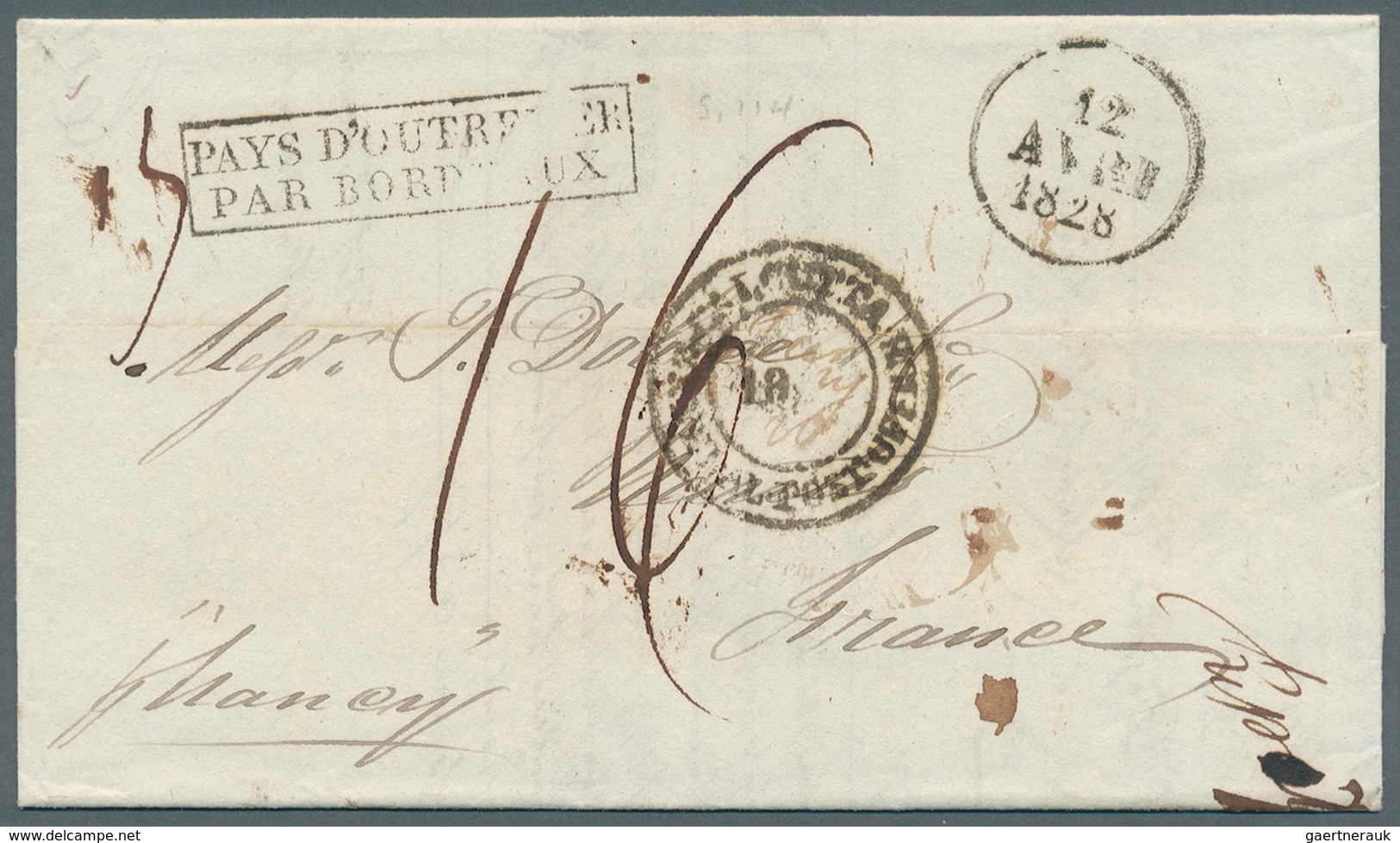 08635 Indien - Vorphilatelie: 1827, ''CALCUTTA GENERAL POST OFFICE / 18'' Handstamp (Giles SD8b) With Date - ...-1852 Préphilatélie