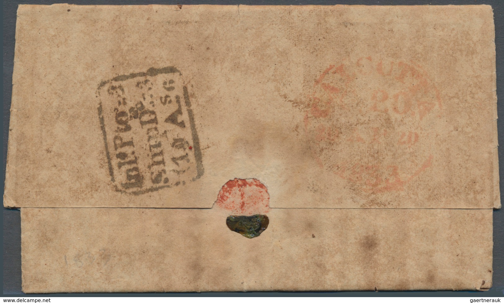 08643 Indien - Vorphilatelie: 1833 DUTCH Connection: Entire Letter From London To Calcutta "Per Steamer Ho - ...-1852 Vorphilatelie