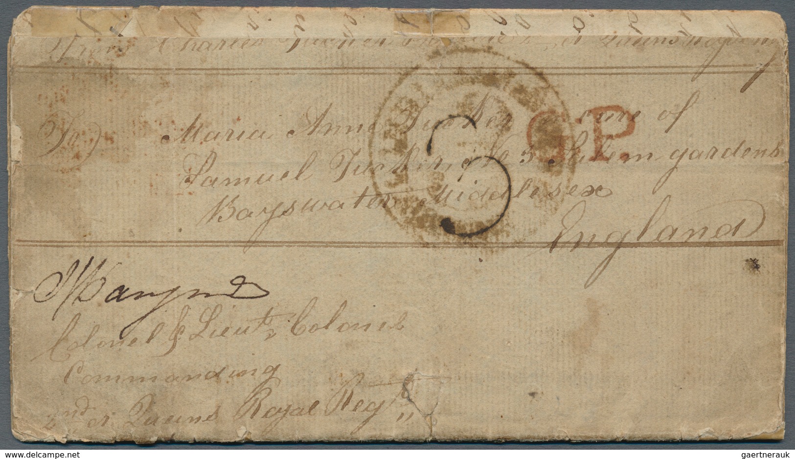 08649 Indien - Vorphilatelie: 1837 "INDIA SOLDIERS LONDON / 3" Circled Handstamp On Soldier's Letter Writt - ...-1852 Préphilatélie