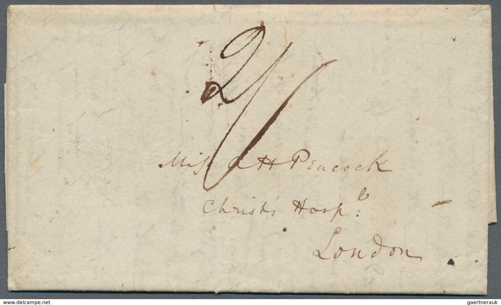 08652 Indien - Vorphilatelie: 1838, Boxed "TIPPERA/Paid" Handstamp In Black (Giles 4) With Date '9 Februar - ...-1852 Préphilatélie