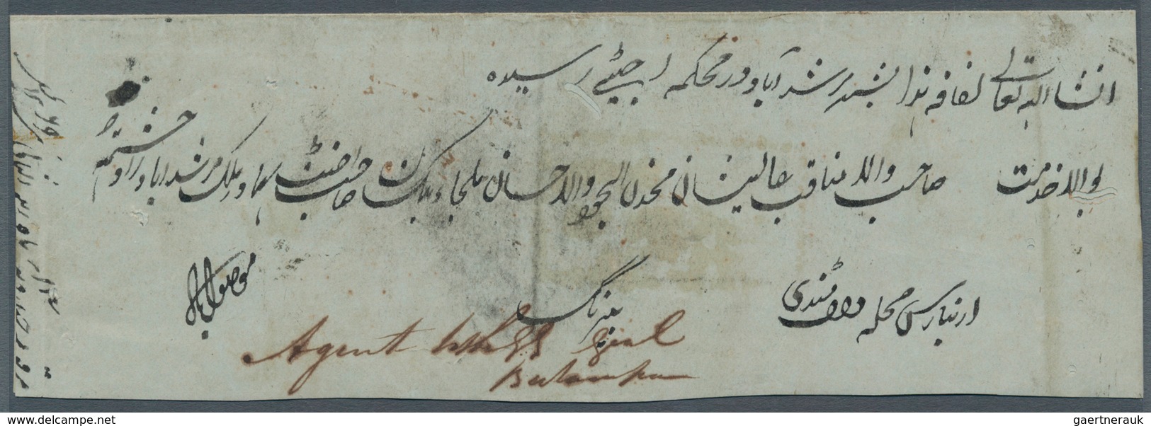 08666 Indien - Vorphilatelie: 1853 Cover From Benares Station Addressed To Moorsedabad Bearing On Back The - ...-1852 Vorphilatelie