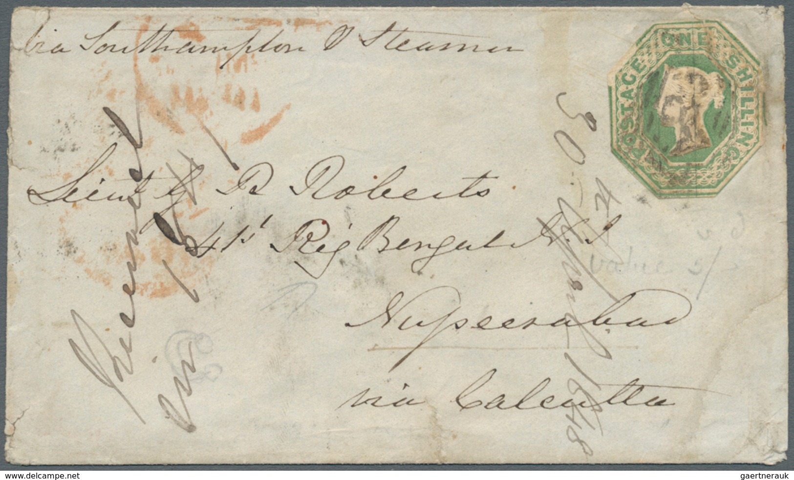 08667 Indien: 1848. Envelope Addressed To The '4th Bengal Regiment, Nuserrabad' Bearing Great Britain SG 5 - Sonstige & Ohne Zuordnung