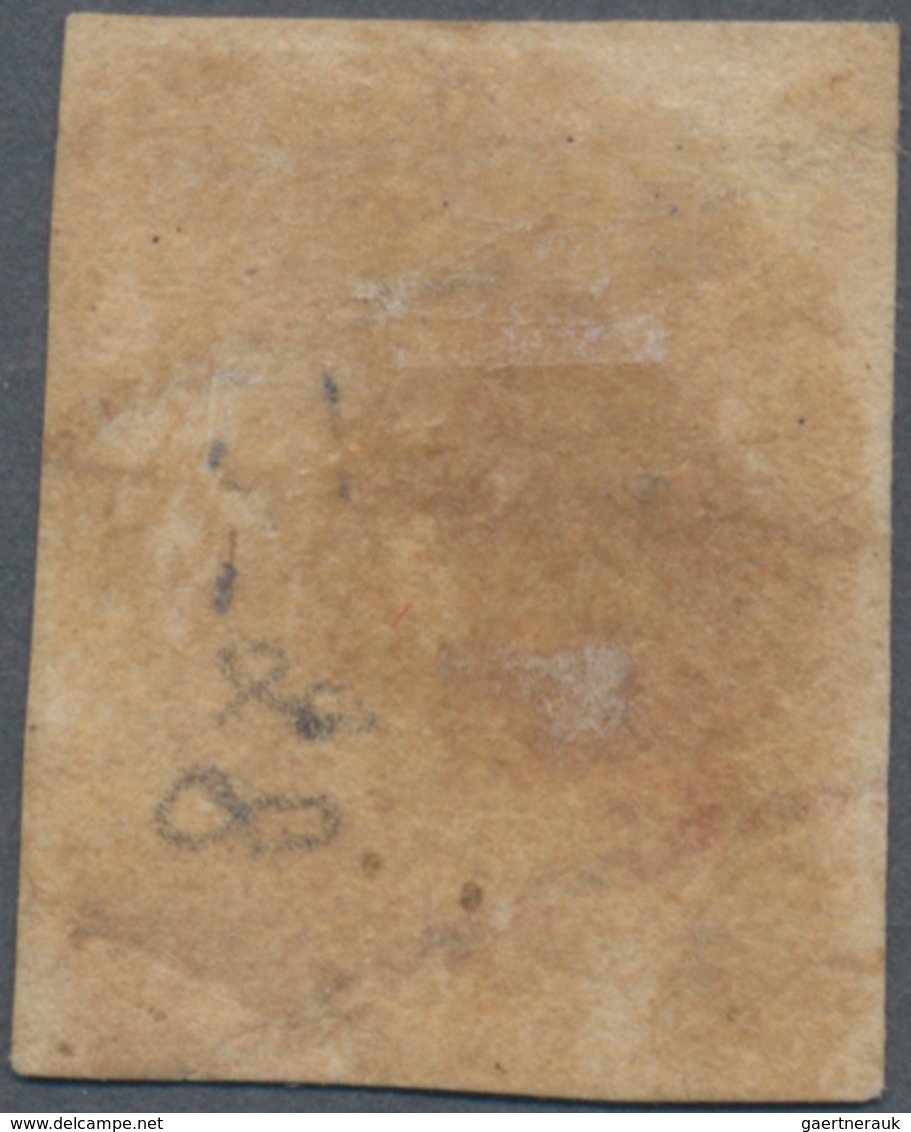 08676 Indien: 1854-55 Lithographed 1a. Red, Die III, Part Sheet Watermark, Unused Without Gum, Partially C - Sonstige & Ohne Zuordnung