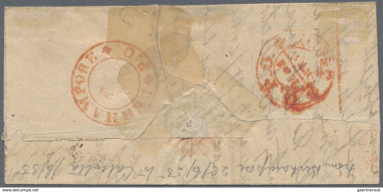 08688 Indien: 1855 (28 Jun) Small Cover From Berhampore To Calcutta Franked By 1a. Dull Red, Die II, Touch - Autres & Non Classés