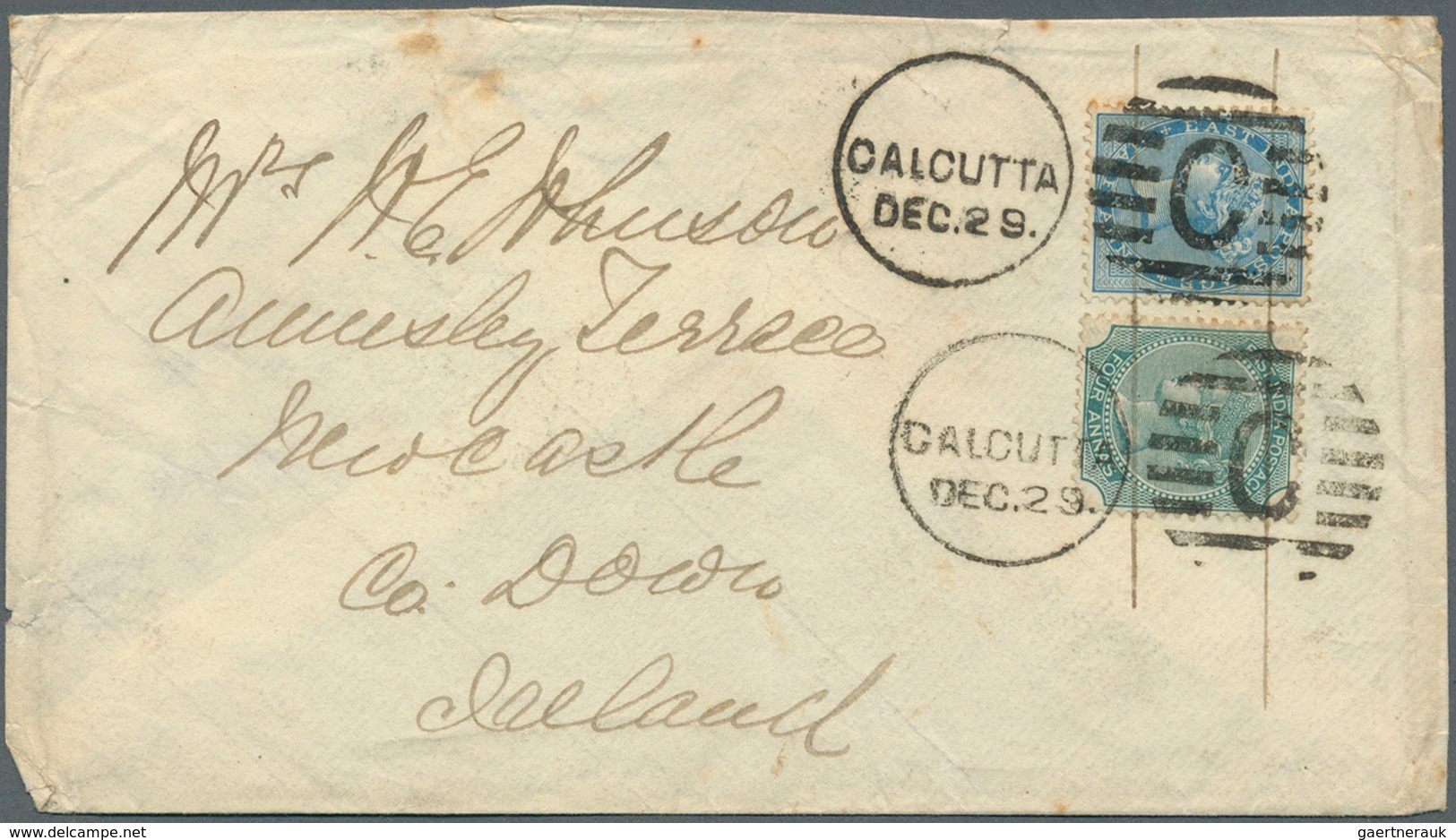 08695 Indien: 1858-81: Four Covers From India To Ireland With Various Frankings (6a. (1858 Cover), 4a. (18 - Autres & Non Classés