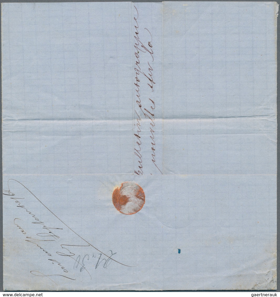 08708 Indien: 1868, Folded Letter From CALCUTTA Via Bombay With "CULCUTTA INDIA UNPAID" Mark Via Suez To B - Autres & Non Classés