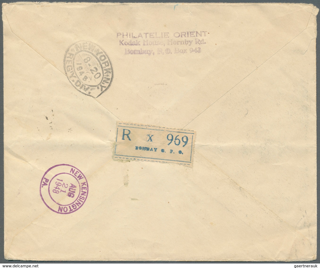 08740 Indien: 1948 GANDHI Complete Set On Illustrated FDC (Walking Gandhi) Sent Registered From Bombay To - Sonstige & Ohne Zuordnung