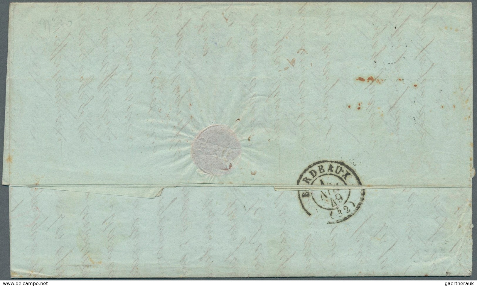 08769 Indien - Used Abroad: FRENCH INDIA 1841/1849: Two Entire Letters From PONDICHERRY To Bordeaux Bearin - Sonstige & Ohne Zuordnung