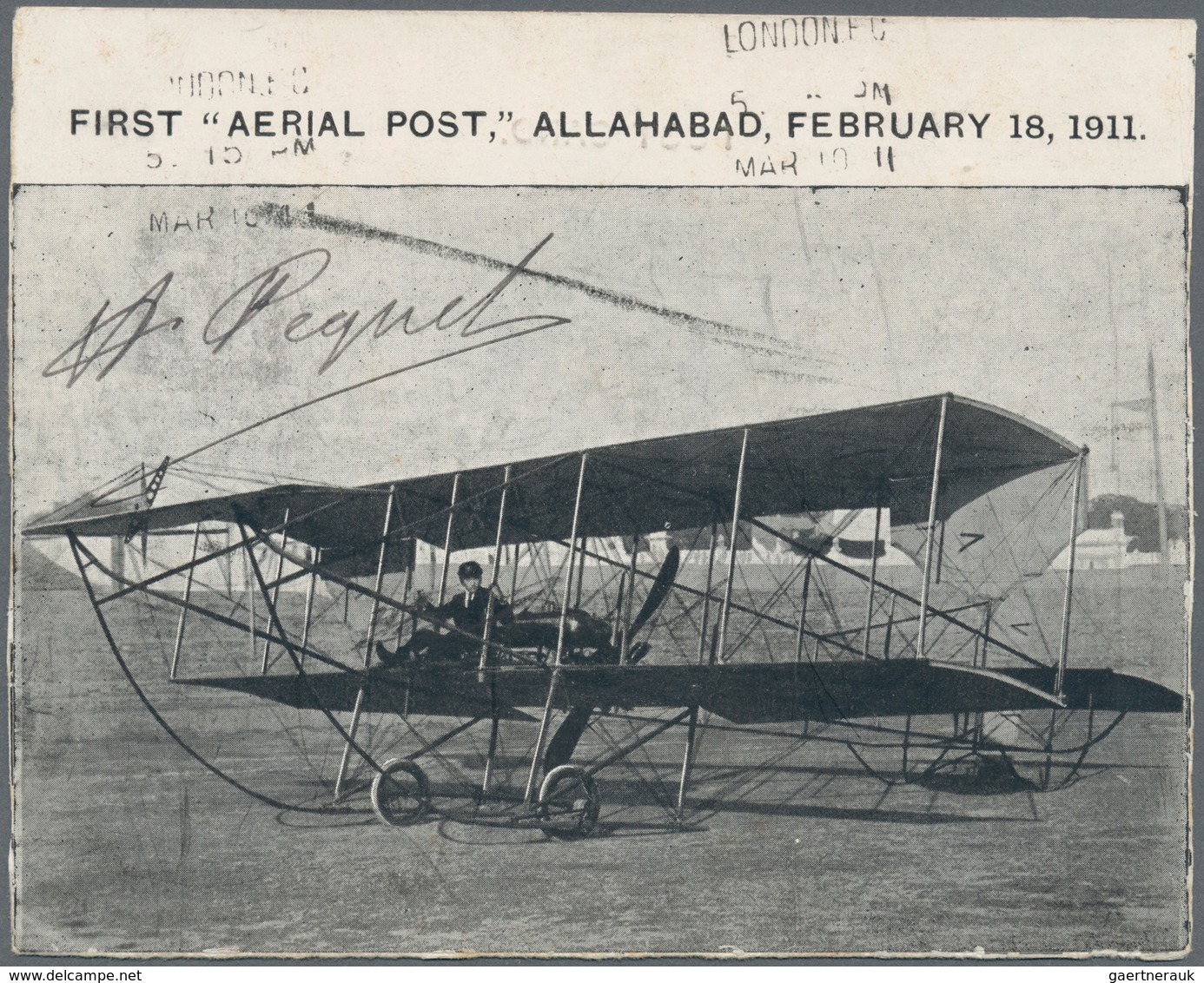 08781 Indien - Flugpost: 1911 First Aerial Post Naini-Allahabad: Special Picture Postcard Illustrating Hen - Poste Aérienne