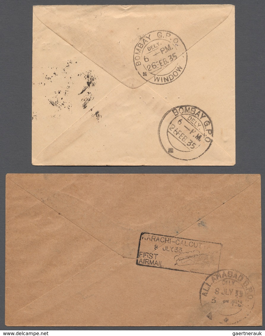 08782 Indien - Flugpost: 1933/35, Two First Flight Covers: 7th July 1933 Karachi-Calcutta Leg JODHPUR-ALLA - Poste Aérienne