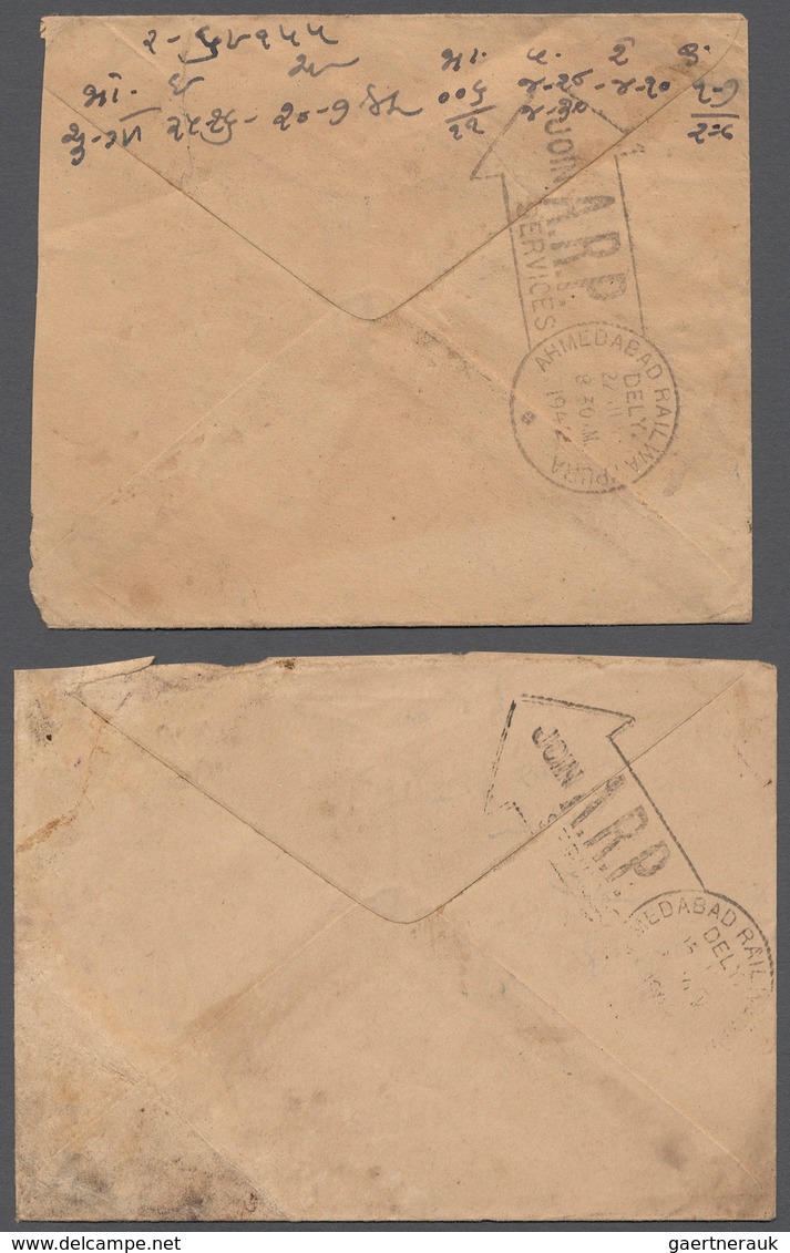 08787 Indien - Besonderheiten: A.R.P. 1942: Four Franked Covers/uprated PS's With The Special ''JOIN A.R.P - Autres & Non Classés