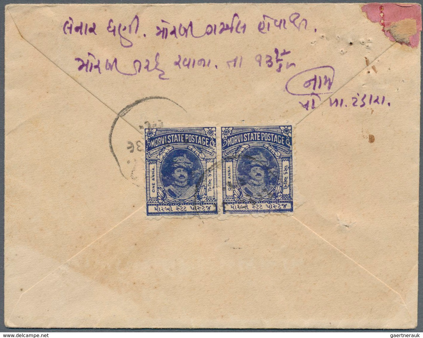 08816 Indien - Feudalstaaten: MORVI 1931-32: Two Registered Inland Covers (plus Contents) Both Franked By - Autres & Non Classés