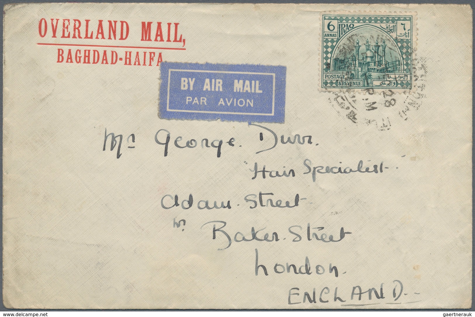 08846 Irak: 1927/30, Three Envelopes (one Airmail, One With Due-canc.) All Sent Via Overland-mail From Bag - Iraq