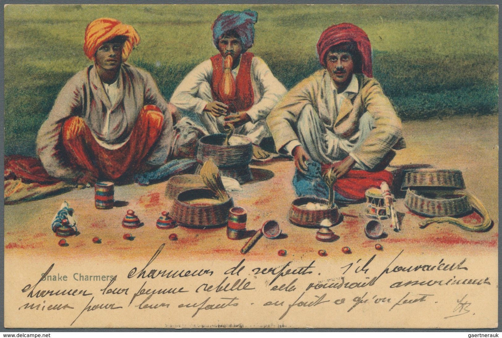 08908 Iran: 1906. Registered Picture Post Card Of 'Snake Charming Fruit Sellers' Addressed To Belgium Bear - Iran