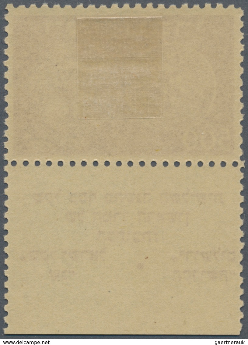 08953 Israel: 1948, Doar Ivri, 500m. Reddish Brown, Fully Tabbed, Mint O.g. Neatly Hinged. Mi. 2.400,- ? F - Autres & Non Classés