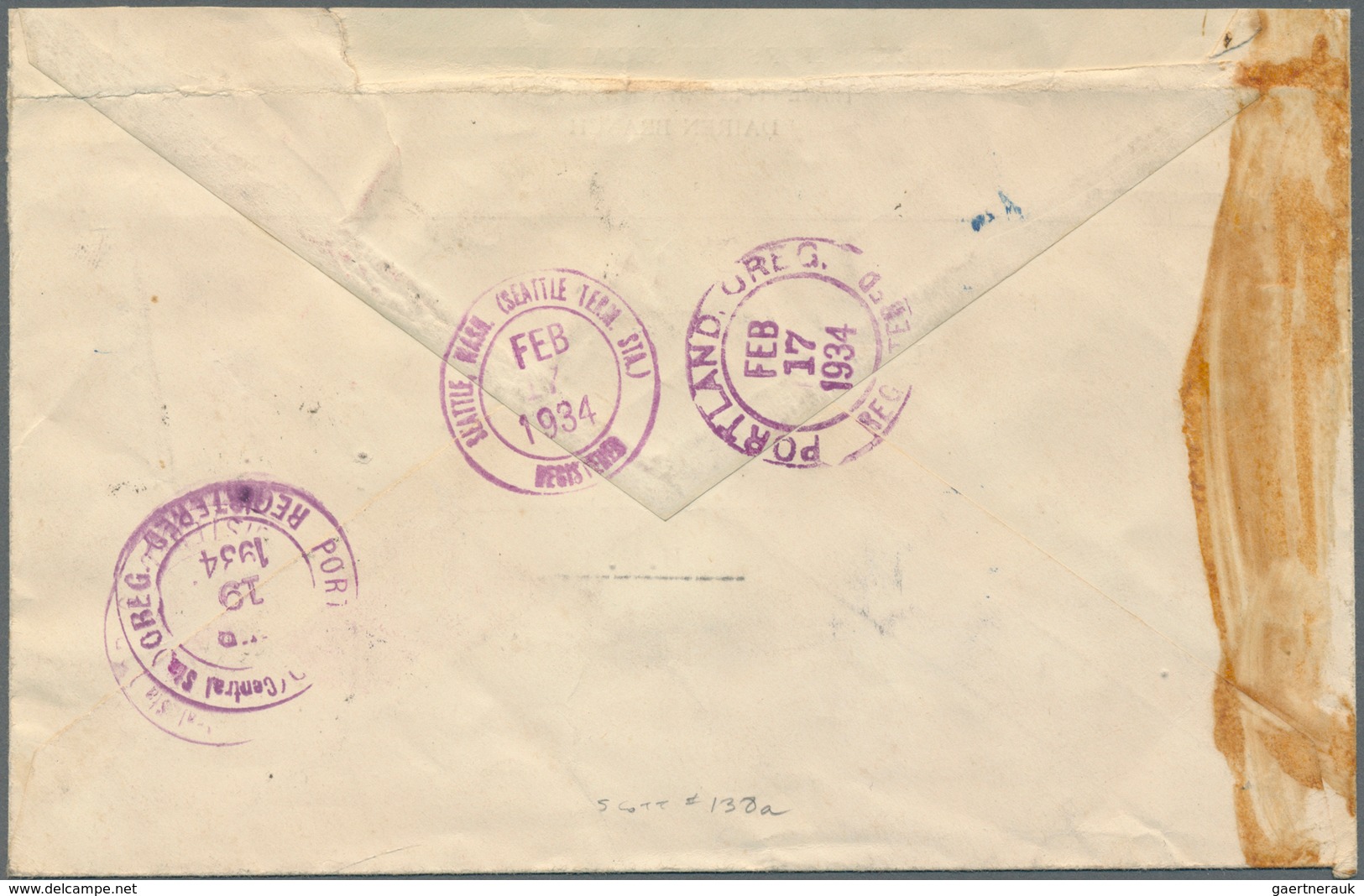 09015 Japanische Post In China: Dairen, 1925/40, Three Items: Registered Cover W. 13 S. Pair Tied "Dairen- - 1943-45 Shanghai & Nankin