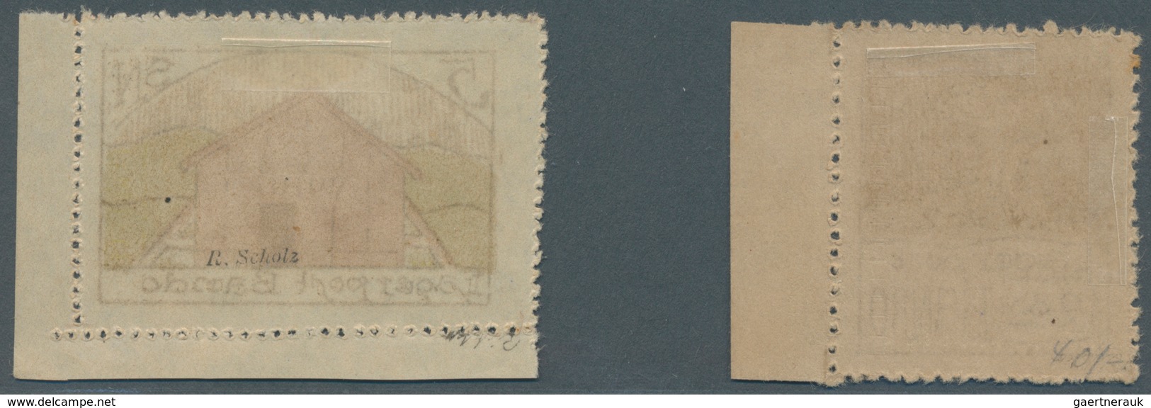 09074 Lagerpost Tsingtau: 1918, Lagerpost Stamps 2 S., A Right Margin Cop. And 5 S. , A Right Corner Margi - Chine (bureaux)