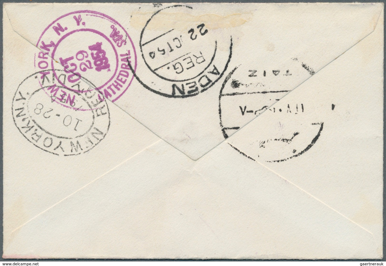 09090 Jemen: 1947, Prince's Flight To United Nations, 1i. With Black Overprint And 8b. With Red Overprint - Jemen