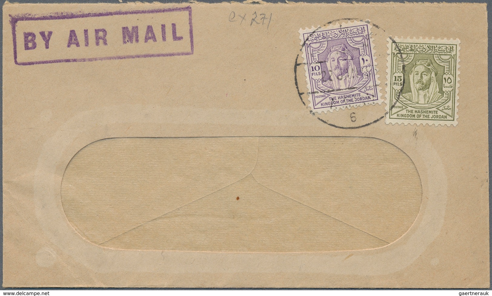 09182 Jordanien: 1953, Ottoman Bank Commercial Window Cover Bearing On Front 10 F. And 15 F. And On Revers - Jordanie