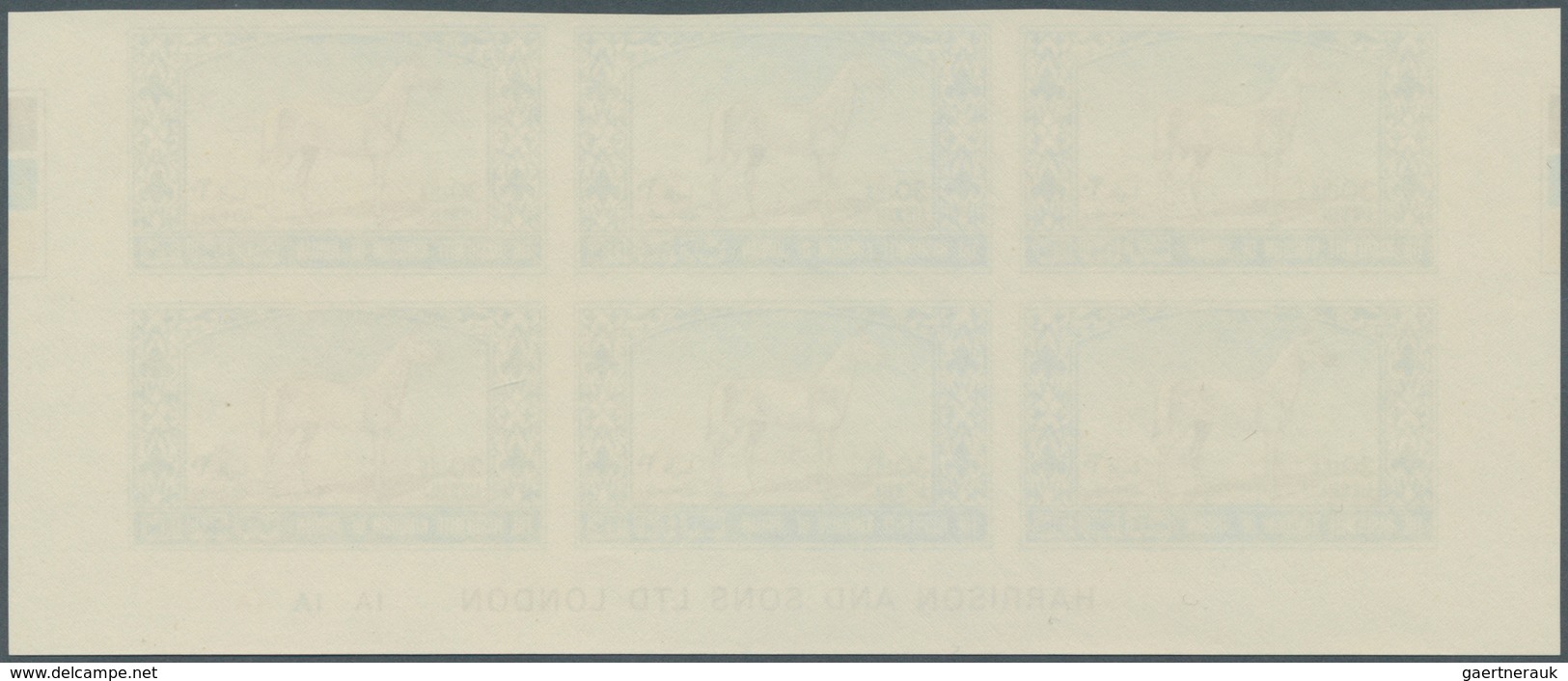 09183 Jordanien: 1967, Animals, Imperforate, Complete Set Of Six Values As Marginal Plate Blocks Of Six, U - Jordanie