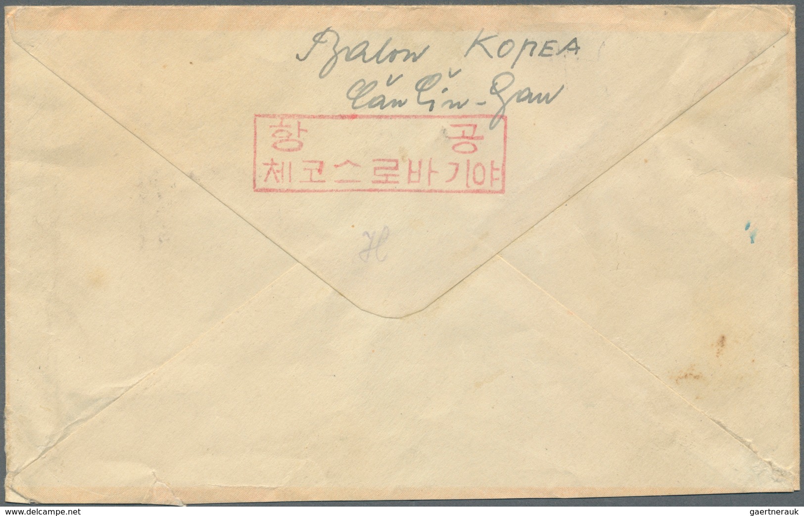 09232 Korea-Nord: 1955/61, Four Airmail Covers (inc. Two Registered) Used To Czechoslovakia. - Corée Du Nord