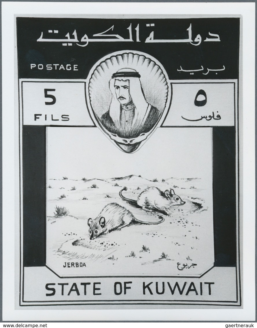 09247 Kuwait: 1960. Lot of 9 different black and white ESSAY PHOTOS (several times each) with the correspo