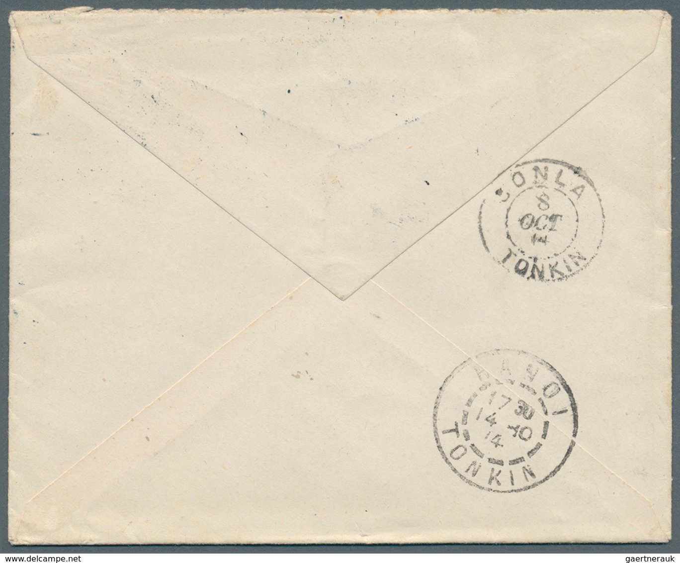 09329 Laos: 1914. Envelope Addressed To Paris Bearing French Indo-China SG 55, 10c Scarlet Tied By Sam-Nua - Laos